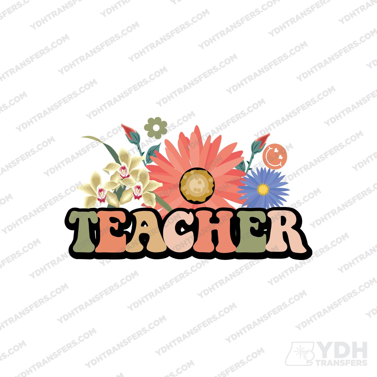 Teacher Flower Full Color Transfer