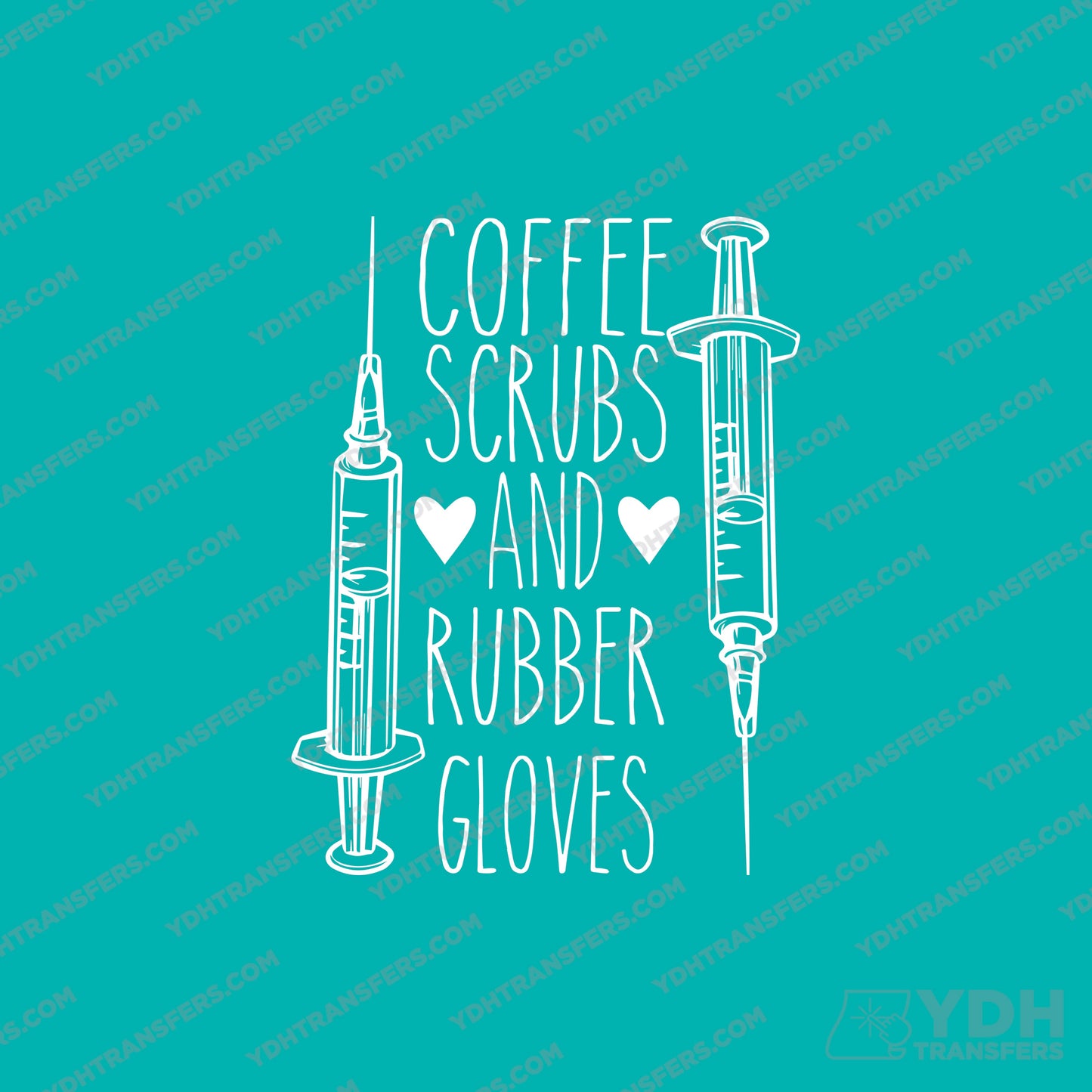 Coffee Scrubs Rubber Gloves Full Color Transfer