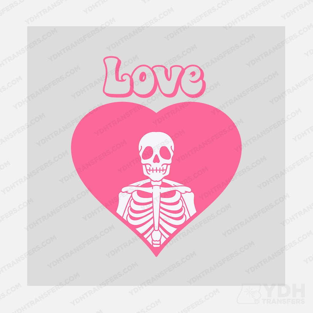 Love Heart Skeleton Transfer