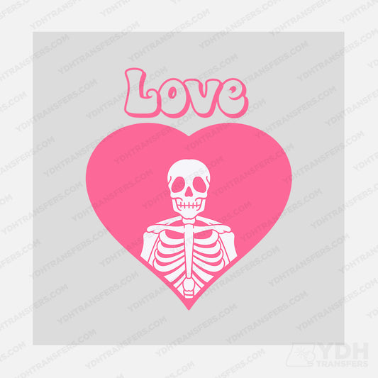 Love Heart Skeleton Transfer