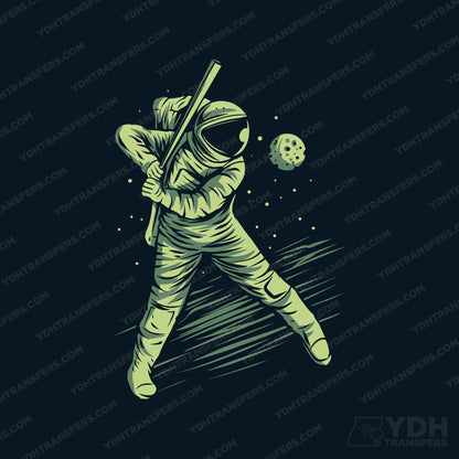 Astronaut Baseball Full Color Oversized Transfer