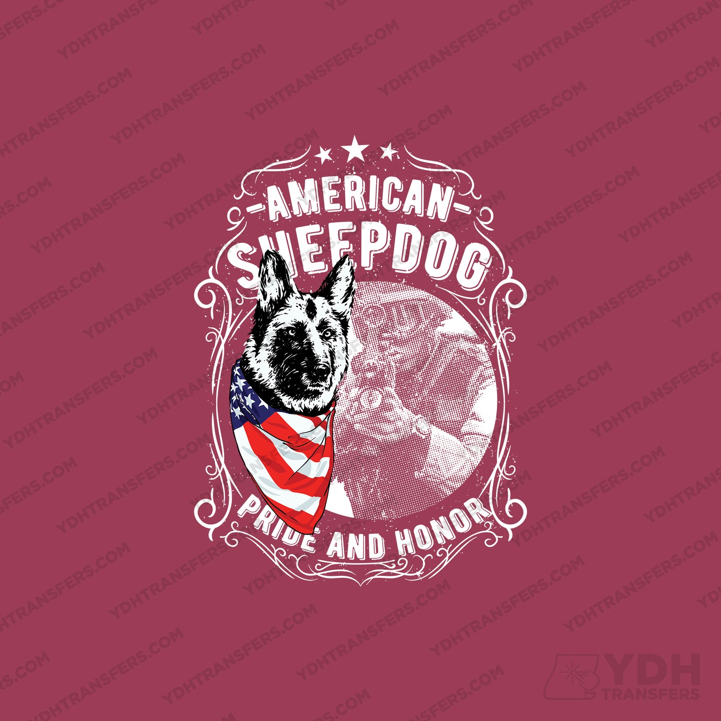Ameican Sheepdog Full Color Oversized Transfer